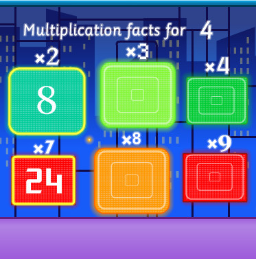 Multiplication Facts a Cool Math Game